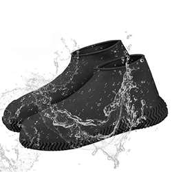 Non-Slip Silicone Rain Reusable Anti Skid Waterproof Fordable Boot Shoe Cover (Medium)